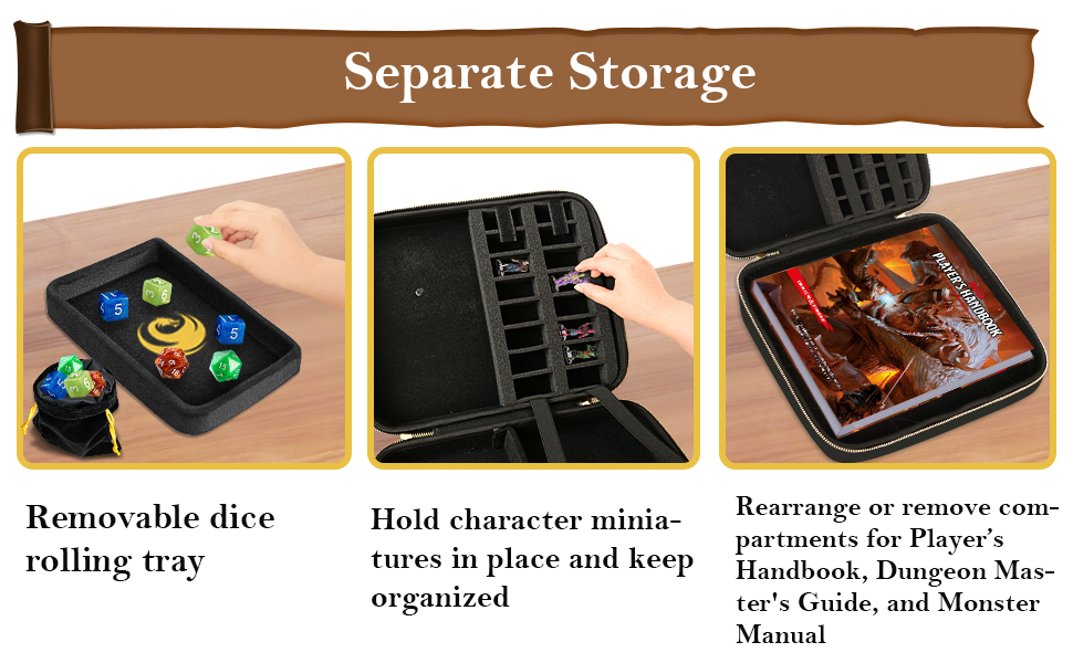 douper Tabletop RPG Organizer Case Large DND Bag with Miniatures