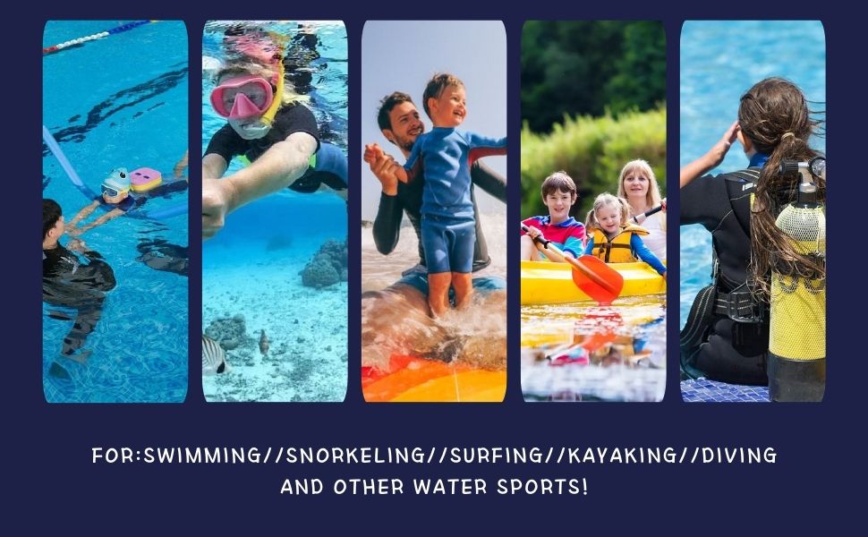 Suitable for various water activities such as swimming, diving, surfing
