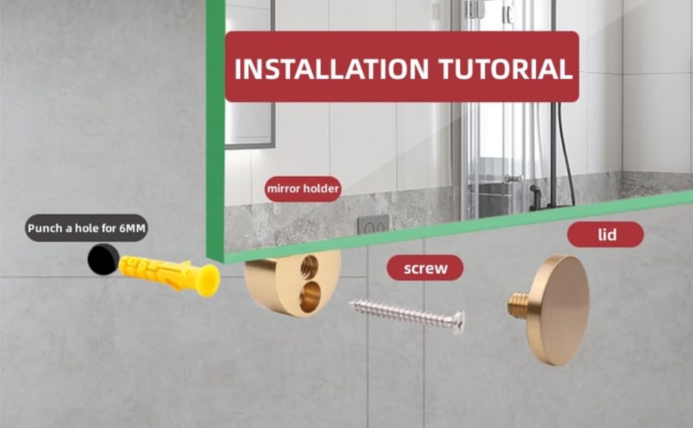 Ackron Mirror Clip Glass Clips Clamps Holder Round Shape