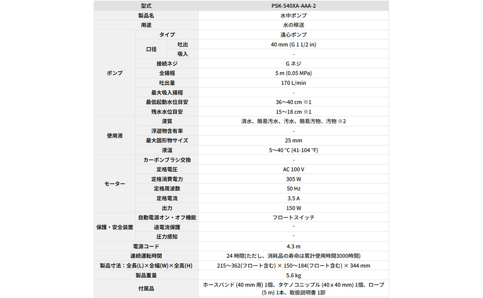 Amazon | 工進(KOSHIN) 汚水用 水中ポンプ ポンディ PSK-540XA