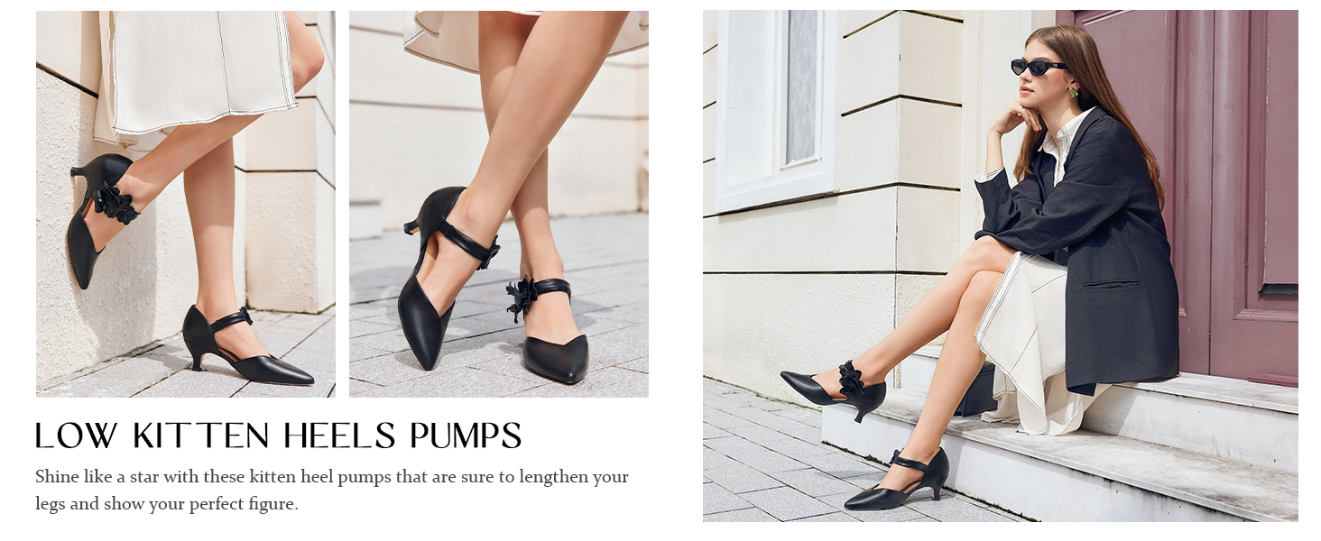 Low Kitten Heels Pumps