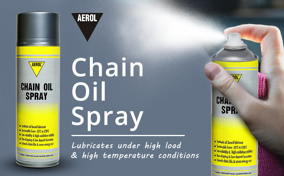 Aerol® Chain Oil Lubricant Spray for Chains of Machines, Cycles, Bikes