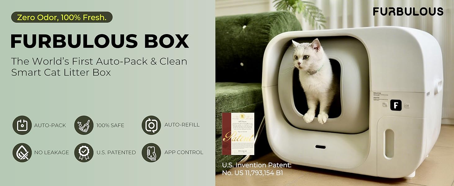 Furbulous True Odor-Free Self-Cleaning Litter Box (Upgraded Version)