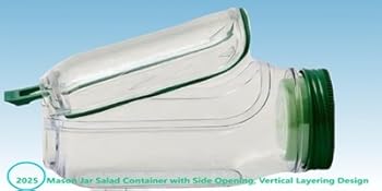 Mason Jar Salad Container with Side Opening, Vertical Layering Design