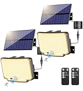 nipify 2 Piezas Foco LED de Exterior Solar, [310 LED/3 Modos/270° Iluminación] Luz Solar...