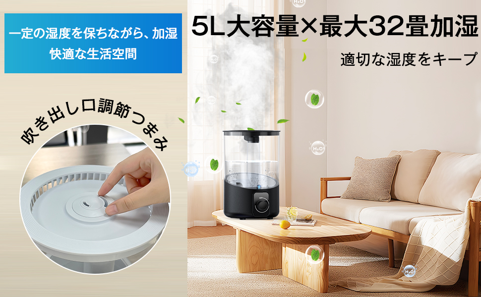 Amazon.co.jp: 加湿器 大容量 5L 【新登場 & マイナスイオン