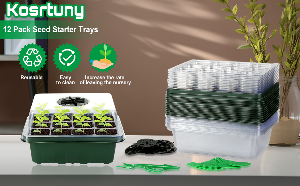 12 Packs Seed Starter Tray