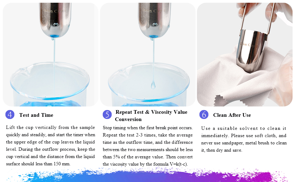 Zahn Cup Immersion Viscosity Cup, Dip Type Stainless Steel