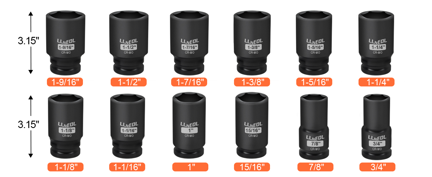 3/4 drive impact socket set