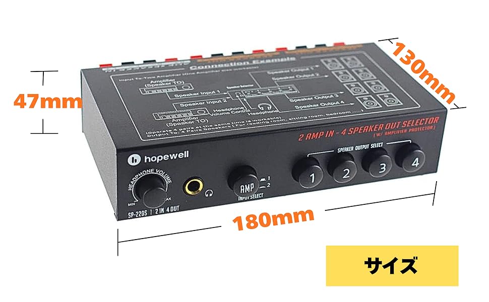 Amazon | Basicest 2 in 4 out スピーカーセレクター スイッチ