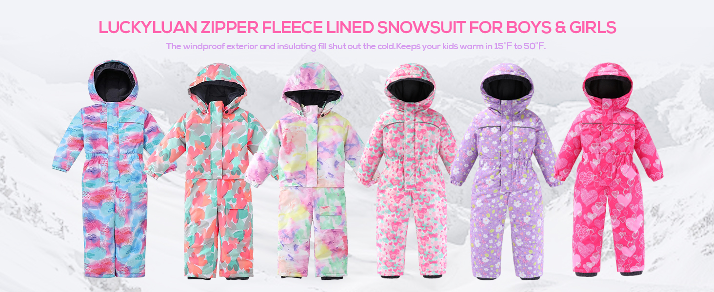 little girls boys one piece winter skiing coverall outerwear suit