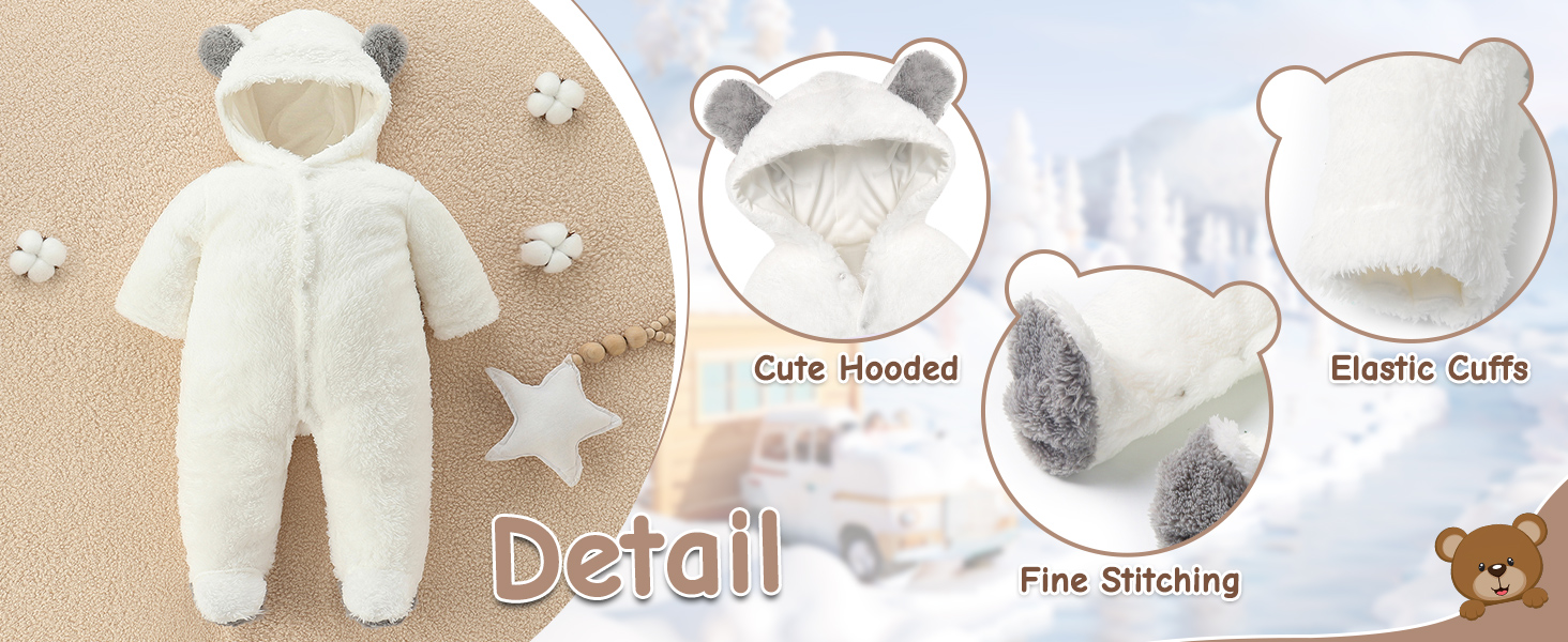 Girls Boys Fleece Jumpsuit 