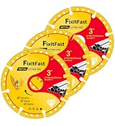 FIXLTFAST Diamond Metal Cutting Wheel 3 in for Angle Grinder Blade,Cut Off Wheel 3/8 Arbor,6000+ ...