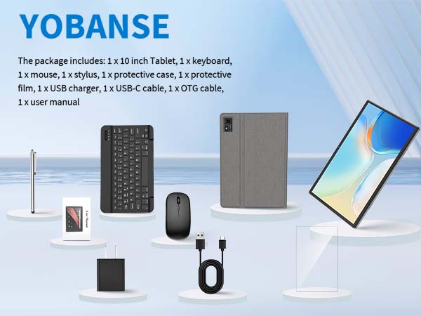 YOBANSE タブレット キーボード付き | 12GB RAM 128GB Amazon.com : YOBANSE Android 12 Tablet with 10 inch Display