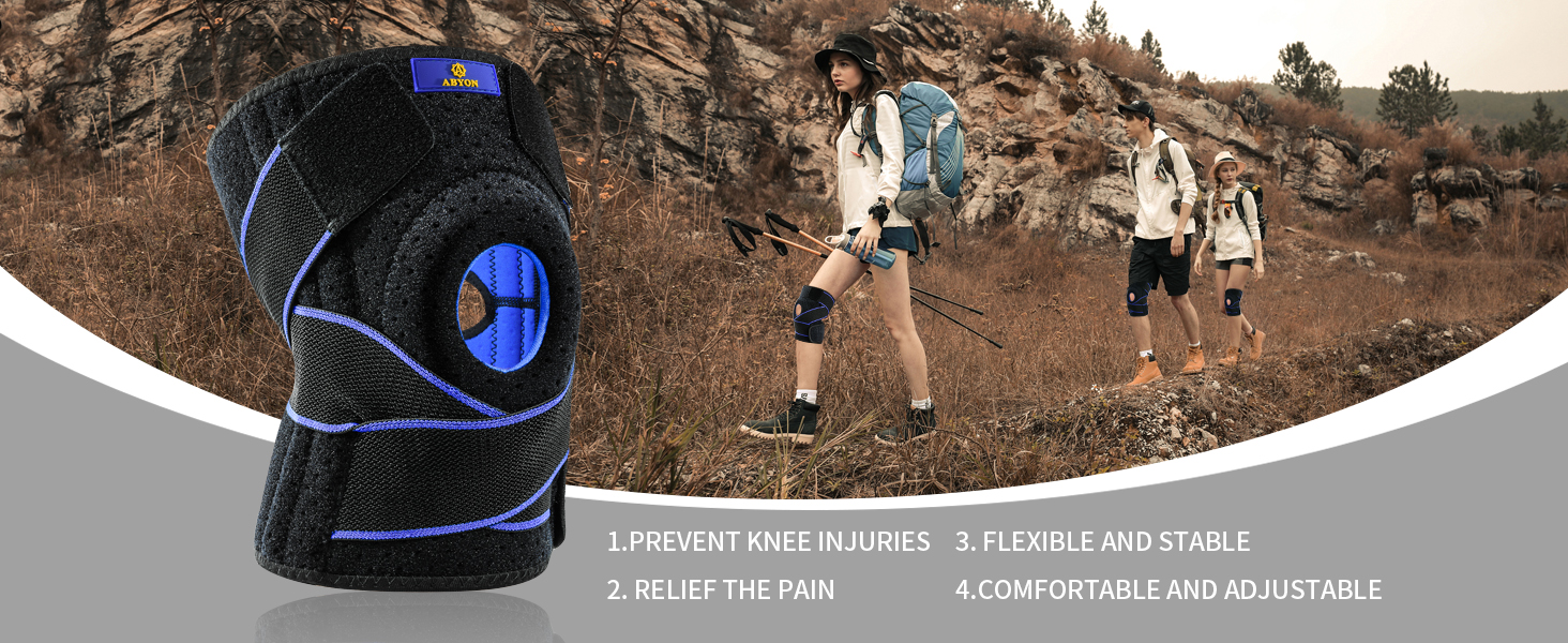 ABYON Knee Brace, Knee Support Brace with Side Stabilizers and Open