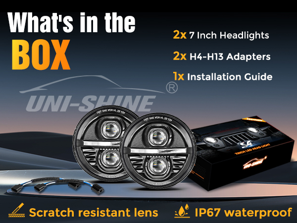 Amazon.com: UNI-SHINE 2 pcs 7 Inch LED Headlights Round Z