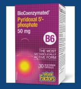 Natural Factors BioCoenzymated Pyridoxal 5’-Phosphate (P5P) Vitamin B6 50 mg, 30 Veg Caps, The Mo...