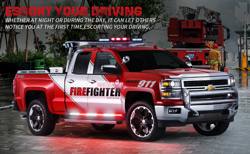 AINBIN 2 in 1 70 inch Truck Emergency Lights Strip 864 LED