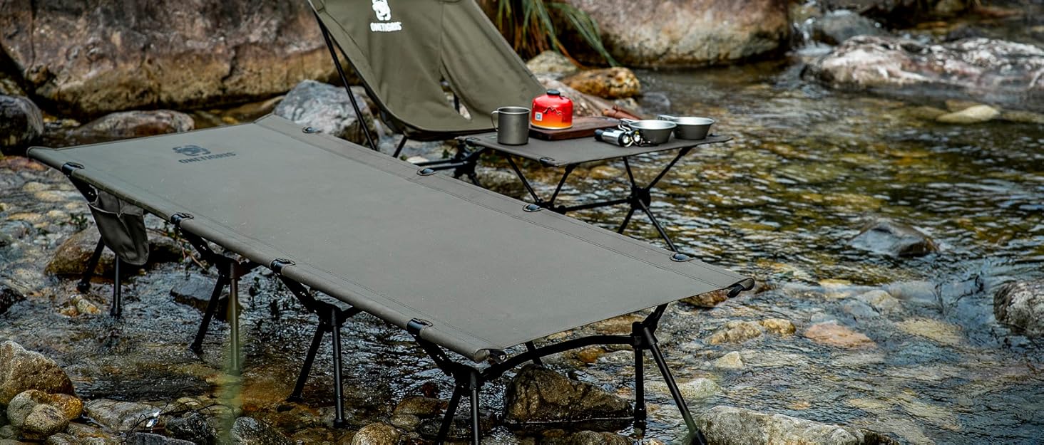 Lightweight Camping Cot with Leg Extenders