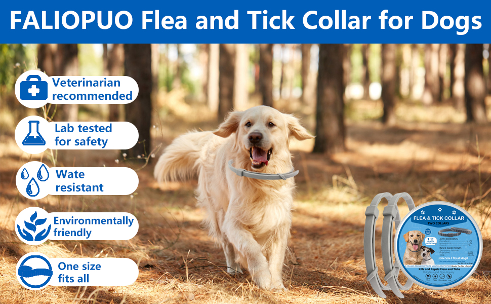 Flea and Tick Collar for Dogs, Prevention, Control, and