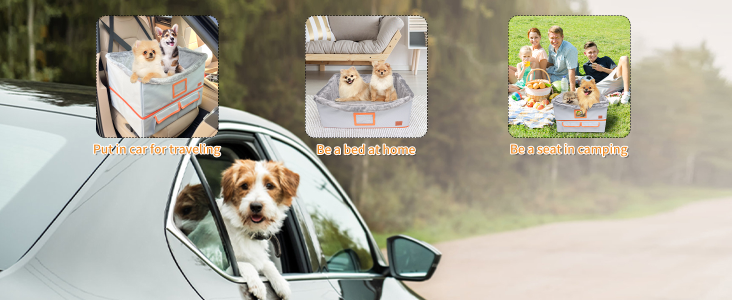 LOOBANI Dog Booster Seat, Secure Dog Car Booster Seat for