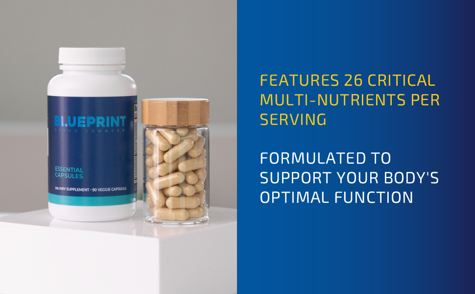 Blueprint Bryan Johnson Essential Capsules Daily Multivitamin/Multimineral for