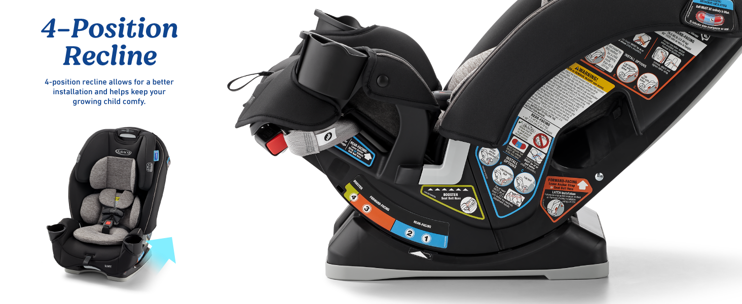 Graco SlimFit 3-in-1 Car Seat slim design 4-position recline easy installation safe comfortable grow