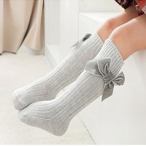 Knit Bowknot Ruffles Socks Knee High Socks