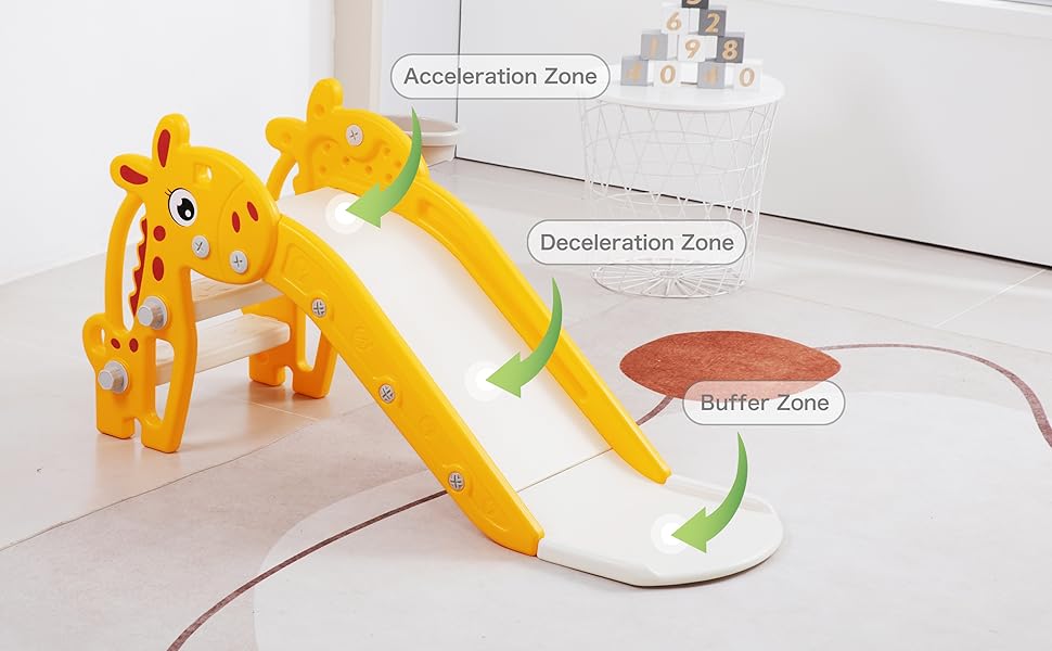 MERIT play Toddler Slide Kids Slide with Basketball Hoop