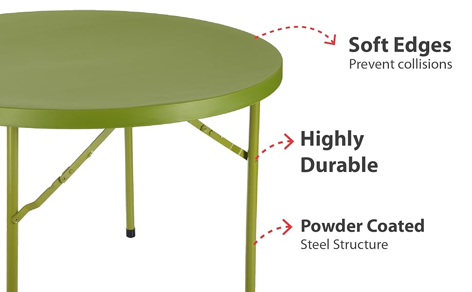 Supreme Furniture Disc Foldable, Round Plastic Table