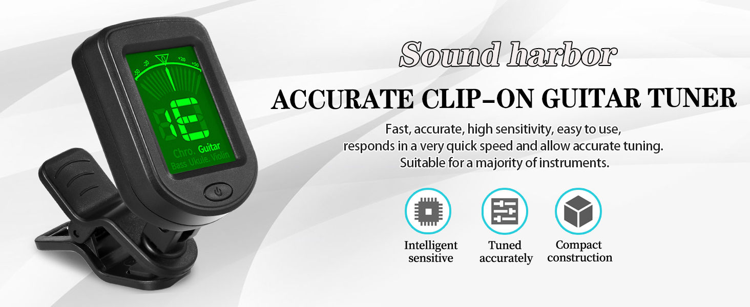 Guitar Tuner Clip On Ukulele Tuner 3 Pack for Guitar Bass