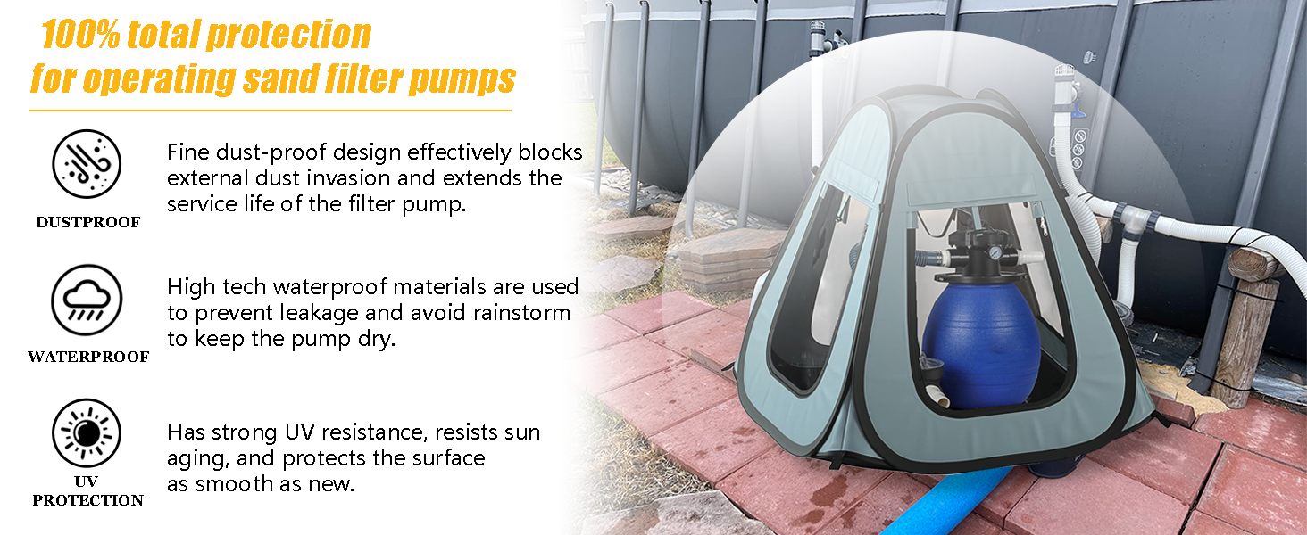 Le maple bleu Sand Filter Pump Protective Cover, Full