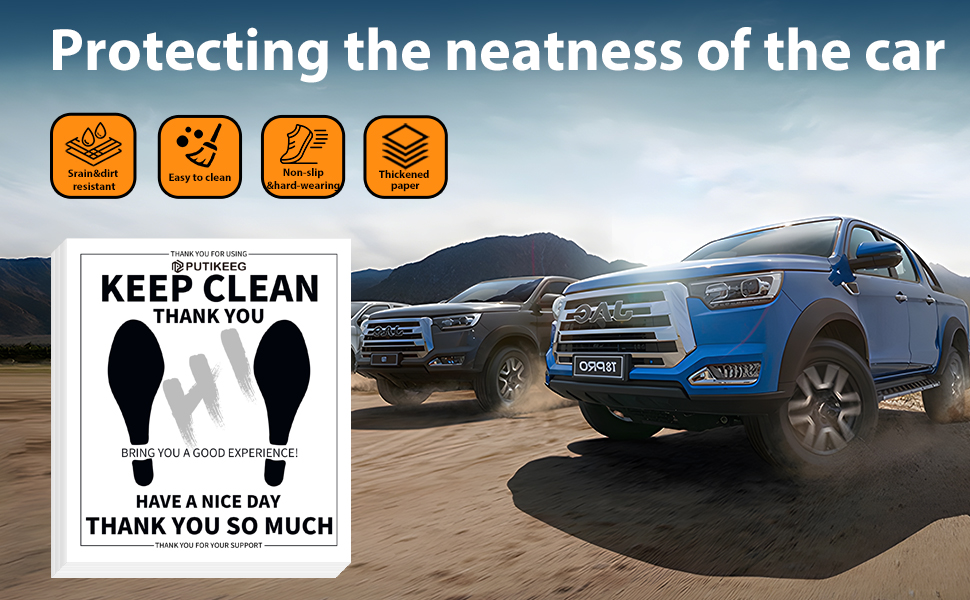 White Car Paper Floor Mats 30pcs Disposable Floor Mats for