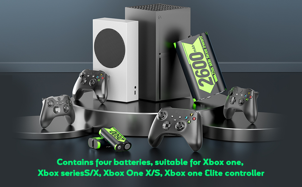 Rechargeable Battery Pack for Xbox Controller,4x2600mAh