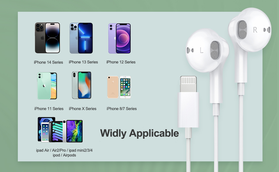 iPhone Headphones with Lightning Connector, Wired Earbuds