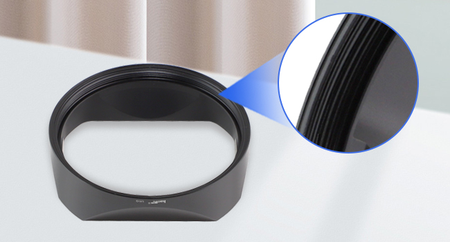 Screw-on lens hood design. Do not affect the use of UV filter.