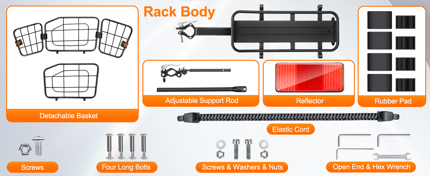 Rear Bike Rack with Basket