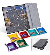 Becko US Foldable Design, Jigsaw Puzzle Board with Cover & 6 Sorting Trays, Portable & Lightweigh...