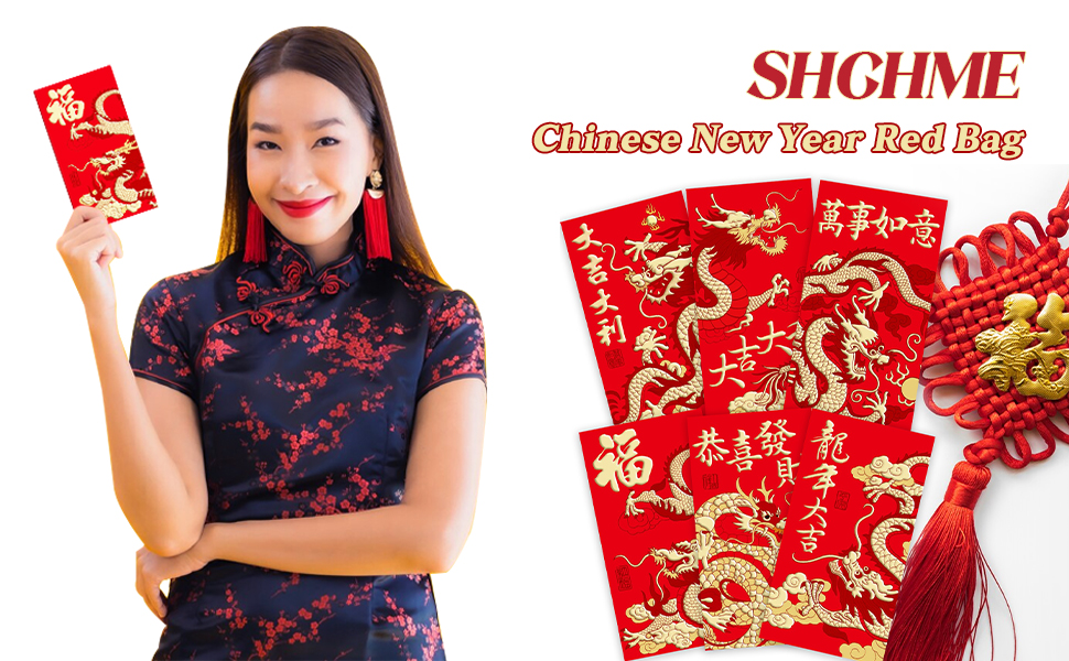 SHCHME Red Envelopes 2024 Chinese New Year 24 PCS Red Envelope Packets