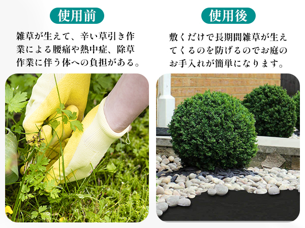 Amazon | X XBEN 165g 防草シート2x50M 改良新型素材 固定Uピン