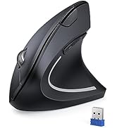 TECKNET 2.4G Ergonomic Mouse Vertical Wireless - 4800 DPI Optical Carpal Tunnel Mouse Right Hand,...