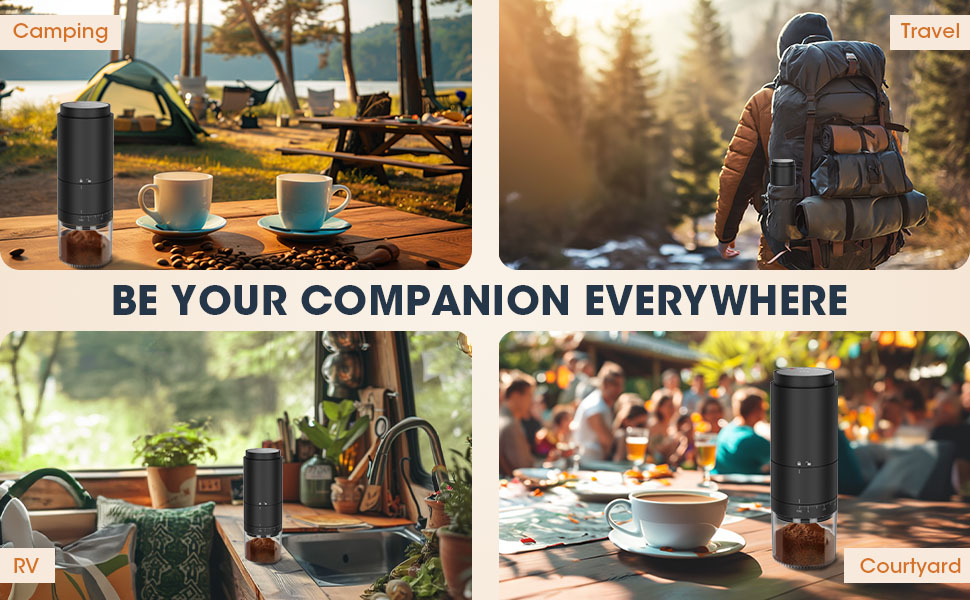 Portable Battery Powered Burr Coffee Grinder with 38 Adjustable Settings, Rechargeable Coffee Bean Grinder with LED Display, Quiet Cordless Coffee Mill for Travel, Camping, Espresso, Pour Over, etc 14 coffee grinder portable cordless travel camping battery powered rechargeable burr electric beans