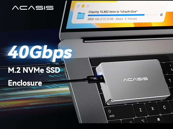 ACASIS 40Gbps M.2 NVMe SSD Enclosure,Tool Free Installation