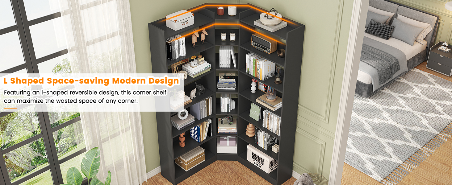 black book shelf,corner book shelf