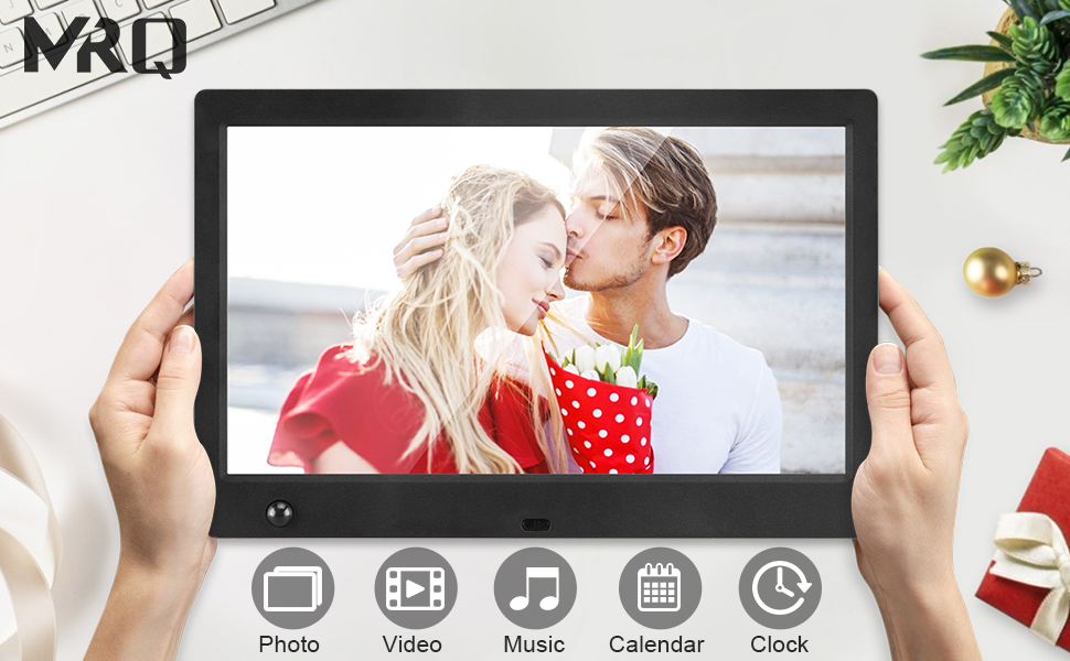 MRQ 10 Inch Digital Picture Frame Play Photos with