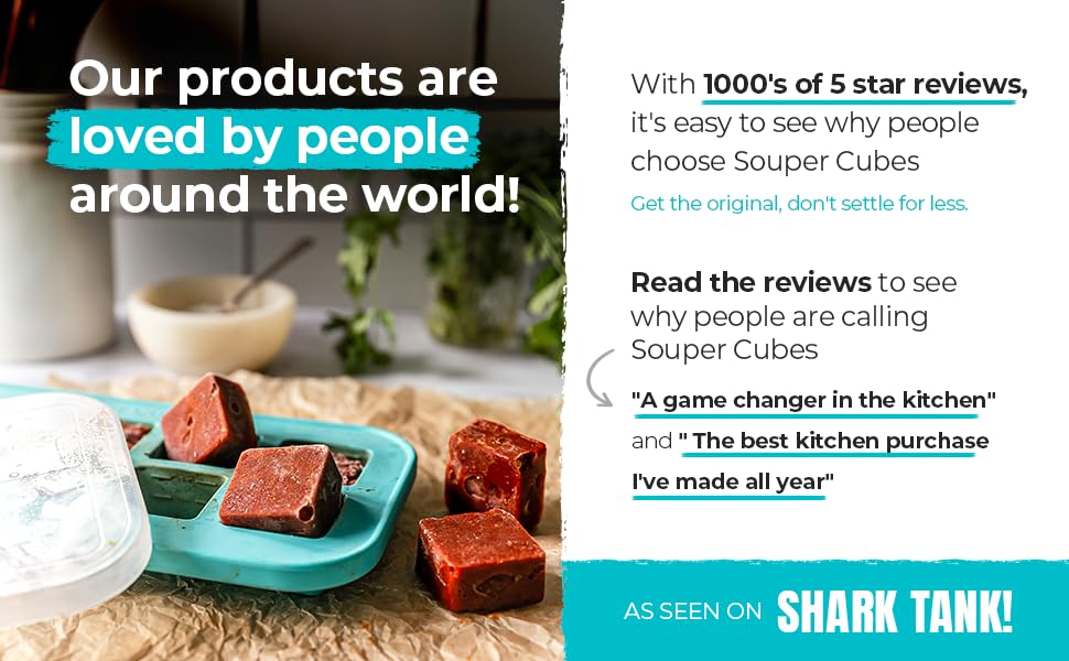 Souper Cubes 2 Tablespoon Freezing Tray with lid, Aqua