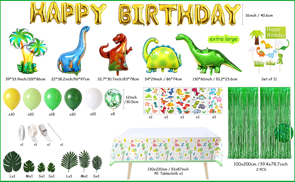 176pcs Dinosaur Birthday Party Decorations, Slmeno Dinosaur