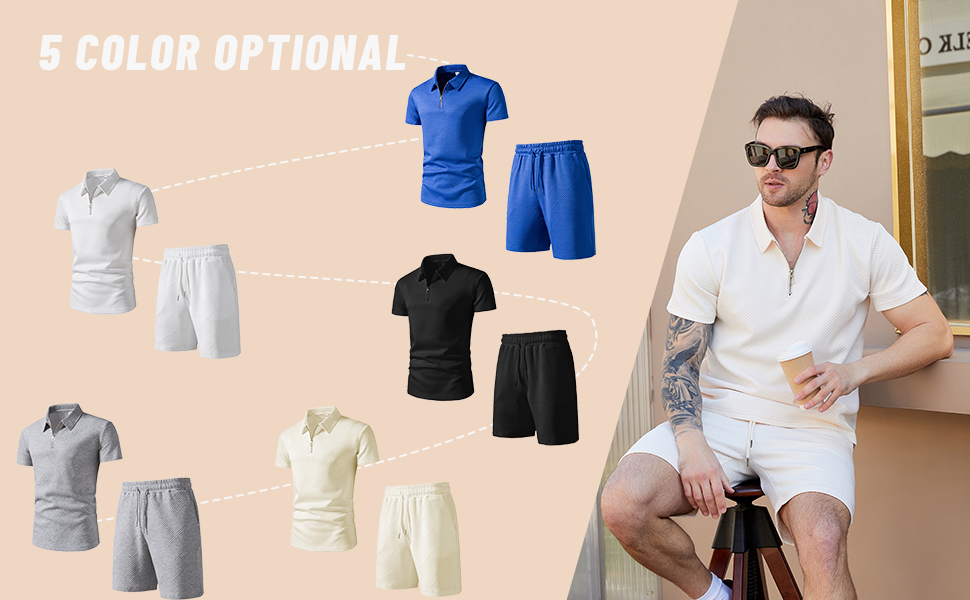 Polo Short Suits for Men 2 Pieces