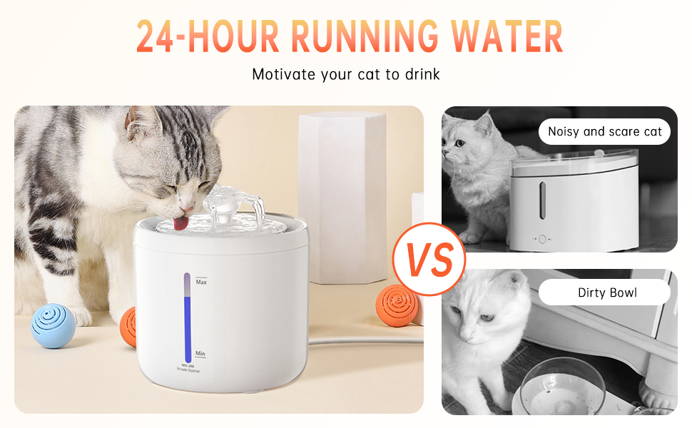 Cat Water Fountain, LBFO Cat Water Dispenser with Smart