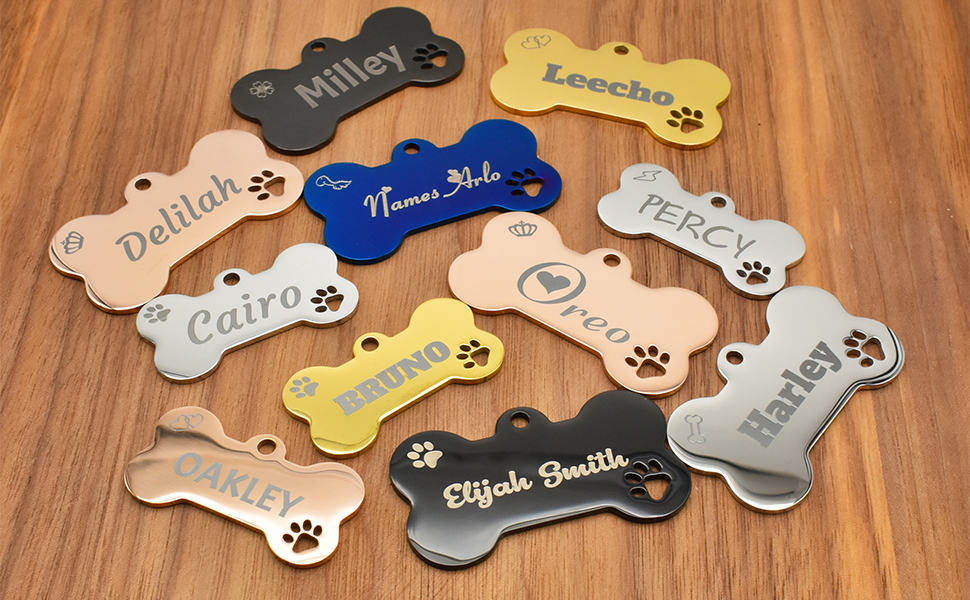 Dog Tags Engraved for Pets, Stainless Steel Pet ID Tags Double Sided Deep Laser Engraved Dog Tag